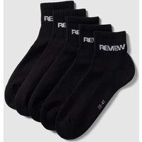 REVIEW Socken mit Label-Print im 5er-Pack in Schwarz, Größe 36/38 von REVIEW