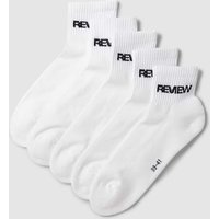 REVIEW Socken mit Label-Print im 5er-Pack in Weiß, Größe 36/38 von REVIEW