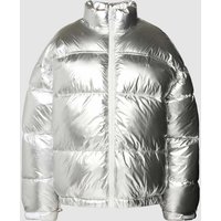 Review SHINY metallic Puffer Jacke in Silber, Größe S von Review