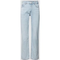 REVIEW Straight Fit Jeans mit Label-Patch in Hellblau, Größe 33/30 von REVIEW