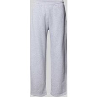 REVIEW Straight Leg Sweatpants mit Label-Print in Hellgrau Melange, Größe XS von REVIEW