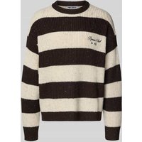 REVIEW Strickpullover mit Label-Stitching in Ecru, Größe XXL von REVIEW