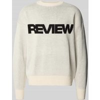 REVIEW Strickpullover mit Rundhalsausschnitt in Ecru, Größe XXL von REVIEW