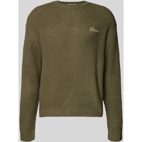 REVIEW Strickpullover mit Rundhalsausschnitt in Oliv, Größe XXL von REVIEW