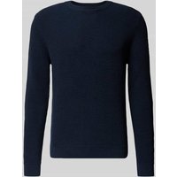 REVIEW Strickpullover mit Strukturmuster in Marine, Größe XL von REVIEW