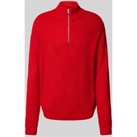 REVIEW Strickpullover mit gerippten Abschlüsse in Rot, Größe XS von REVIEW