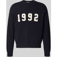 REVIEW Strickpullover mit gerippten Abschlüssen in Marine, Größe XXL von REVIEW