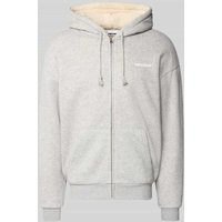 REVIEW Sweatjacke mit Kapuze in Hellgrau Melange, Größe XXL von REVIEW