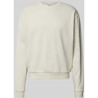 REVIEW Sweatshirt mit Viskose-Anteil und Rundhalsausschnitt in Ecru Melange, Größe M von REVIEW