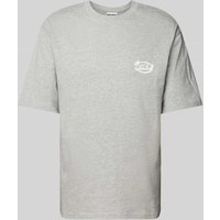 REVIEW T-Shirt mit Label-Detail in Hellgrau Melange, Größe L von REVIEW