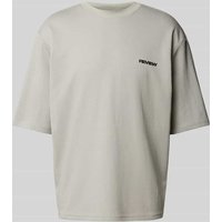 REVIEW T-Shirt mit Label-Detail in Mittelgrau, Größe S von REVIEW