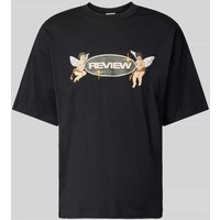 REVIEW T-Shirt mit Label-Print in Black, Größe XXL von REVIEW