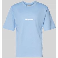 REVIEW T-Shirt mit Label-Print in Hellblau, Größe XXL von REVIEW
