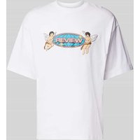 REVIEW T-Shirt mit Label-Print in Weiss, Größe XXL REVIEW T-Shirt mit Label-Print in Weiss, Größe XXL von REVIEW