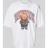 REVIEW T-Shirt mit Label-Print in Weiss, Größe XXL von REVIEW
