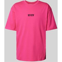 REVIEW T-Shirt mit Label-Stitching in Pink, Größe S von REVIEW