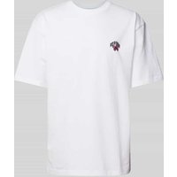REVIEW T-Shirt mit Motiv-Stitching und Rundhalsausschnitt in Weiss, Größe L von REVIEW