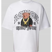REVIEW T-Shirt mit Motiv- und Label-Print in Weiss, Größe S von REVIEW