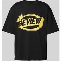 REVIEW T-Shirt mit Rundhalsausschnitt in Black, Größe L von REVIEW