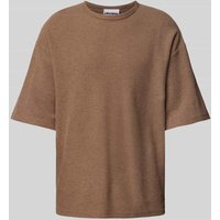 REVIEW T-Shirt mit Strukturmuster in Mud, Größe XXL von REVIEW