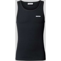 REVIEW Tanktop in Ripp-Optik in Black, Größe M von REVIEW