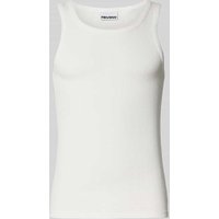 REVIEW Tanktop mit gerippten Abschlüssen in Offwhite, Größe XL von REVIEW