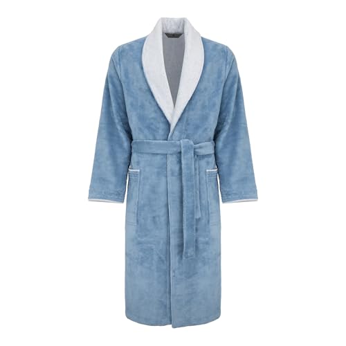 Herren Bademantel Revise RE-859 - mit Bambus faser - Blau Gr. L von R Revise