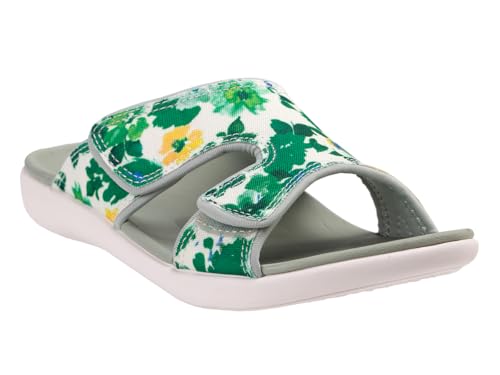 REVITALIGN Damen Kholo Bouquet Schiebe-Sandalen, Grünes Blumenmuster, 37.5 EU Weit REVITALIGN Damen Kholo Bouquet Schiebe-Sandalen, Grünes Blumenmuster, 37.5 EU Weit von REVITALIGN