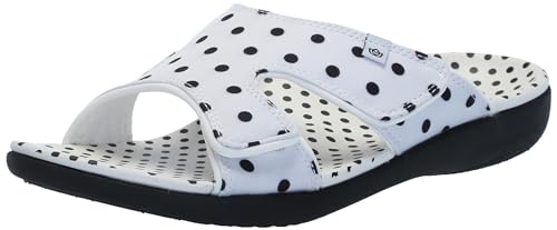 REVITALIGN Damen Kholo Dot Slide Sandale, Weiss/opulenter Garten, 42 EU Weit von REVITALIGN