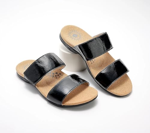 REVITALIGN Damen Sullivan Slide Sandale, Schwarz Lack, 37.5 EU Weit REVITALIGN Damen Sullivan Slide Sandale, Schwarz Lack, 37.5 EU Weit von REVITALIGN