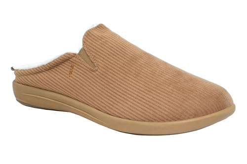 REVITALIGN Dundee Herren-Slippr-Slipper aus Cord, Braun, 46 EU von REVITALIGN