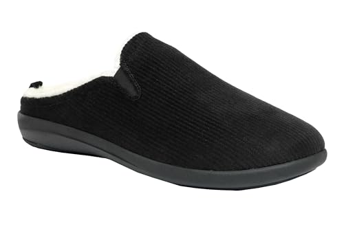 REVITALIGN Dundee Herren-Slippr-Slipper aus Cord, Schwarz, 40 EU von REVITALIGN