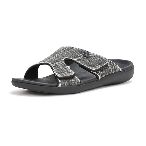 REVITALIGN Herren Kholo Canvas Slide Sandale, Schwarz, 45 EU von REVITALIGN