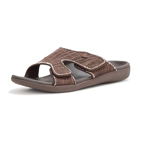 REVITALIGN Herren Kholo Canvas Slide Sandale, java, 9 Wide von REVITALIGN
