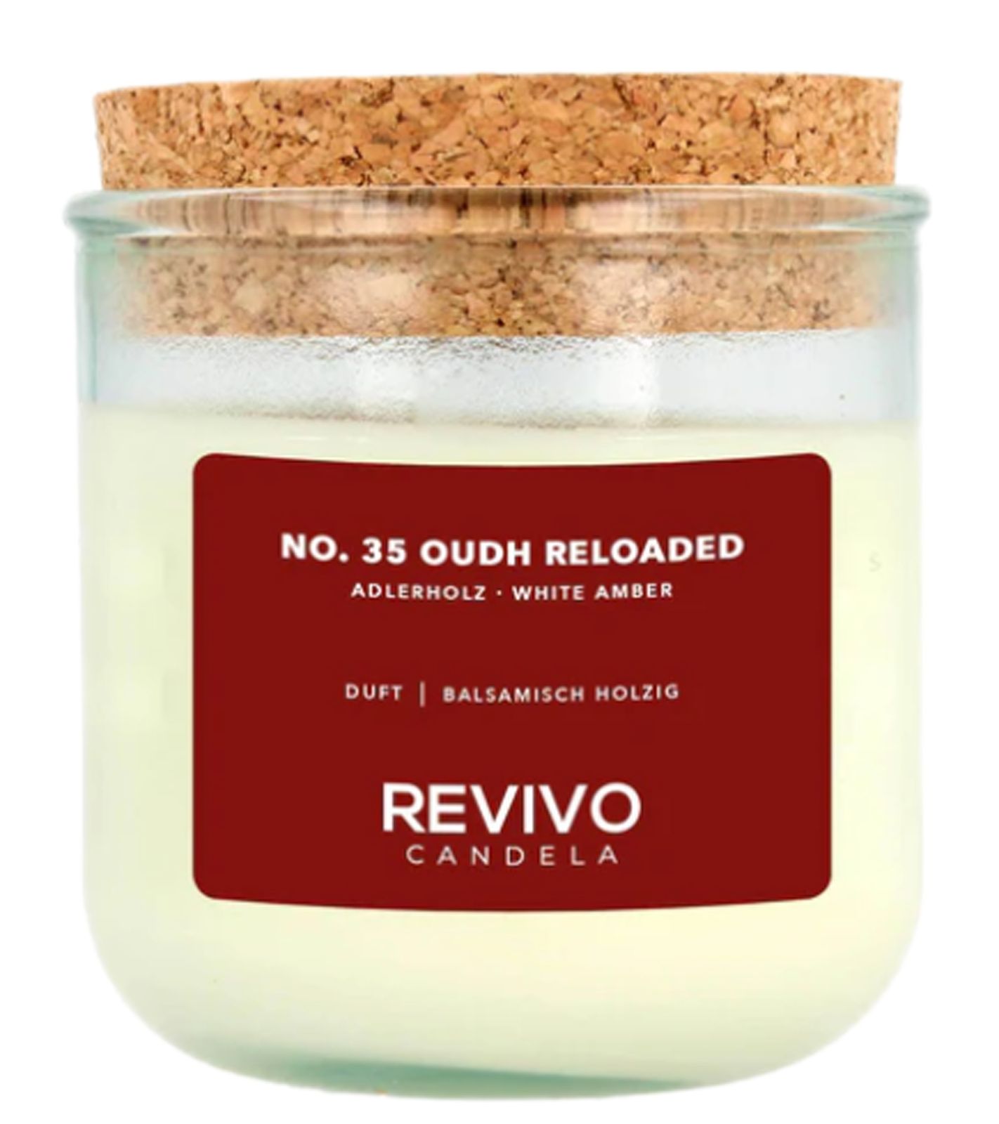 REVIVO CANDELA NO. 35 OUDH RELOADED nachhaltige Duftkerzen aus Rapswachs Glas-Kerze mit Korkdeckel Wohn-Dekoration Weiß/Braun REVIVO CANDELA NO. 35 OUDH RELOADED nachhaltige Duftkerzen aus Rapswachs Glas-Kerze mit Korkdeckel Wohn-Dekoration Weiß/Braun von REVIVO CANDELA