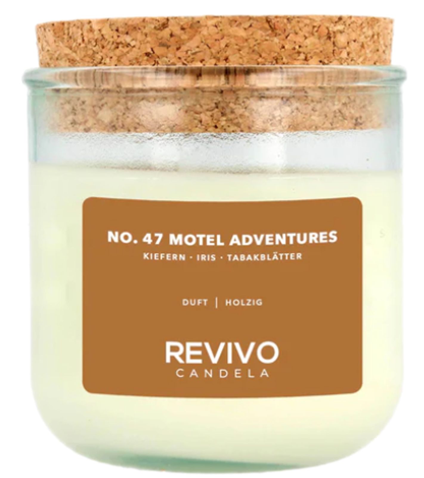 REVIVO CANDELA NO. 47 MOTEL ADVENTURES nachhaltige Duftkerzen aus Rapswachs Glas-Kerze mit Korkdeckel Wohn-Dekoration Weiß/Braun REVIVO CANDELA NO. 47 MOTEL ADVENTURES nachhaltige Duftkerzen aus Rapswachs Glas-Kerze mit Korkdeckel Wohn-Dekoration Weiß/Braun von REVIVO CANDELA