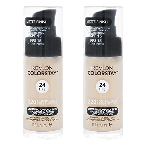 2 x Revlon Colorstay Pump 24HR Make Up SPF15 Comb/Oily Skin 30ml - Natural Beige von REVLON PROFESSIONAL