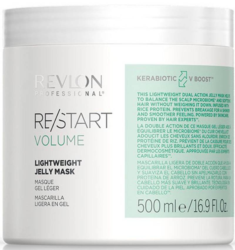 REVLON PROFESSIONAL Haarmaske Re/Start VOLUME Lightweight Jelly Mask 500 ml, Schützt vor Haarbruch und spendet Feuchtigkeit für feines Haar. von REVLON PROFESSIONAL