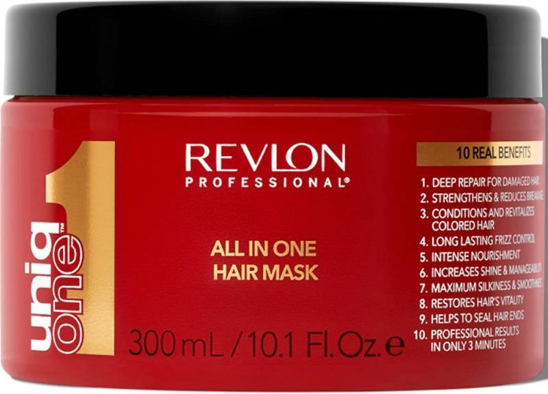 REVLON PROFESSIONAL Haarmaske Uniqone All In One Hair Mask Haarmaske 300 ml, Zehn Vorteile speziell für kraftloses und geschädigtes Haar. von REVLON PROFESSIONAL
