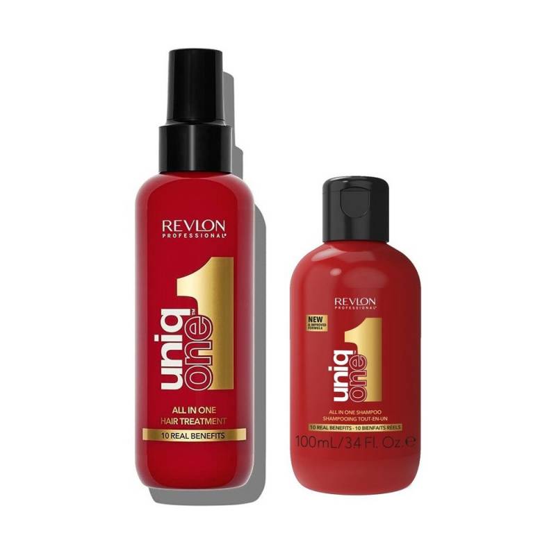 REVLON PROFESSIONAL Haarpflege-Set Revlon Uniq One DUO Pack Hair Treatment 150ml + Shampoo 100ml von REVLON PROFESSIONAL