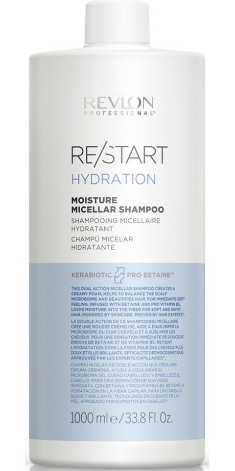 REVLON PROFESSIONAL Haarshampoo Re/Start HYDRATION Moisture Micellar Shampoo 1000 ml, Bringt Glanz und spendet Feuchtigkeit für normales bis trockenes Haar. von REVLON PROFESSIONAL
