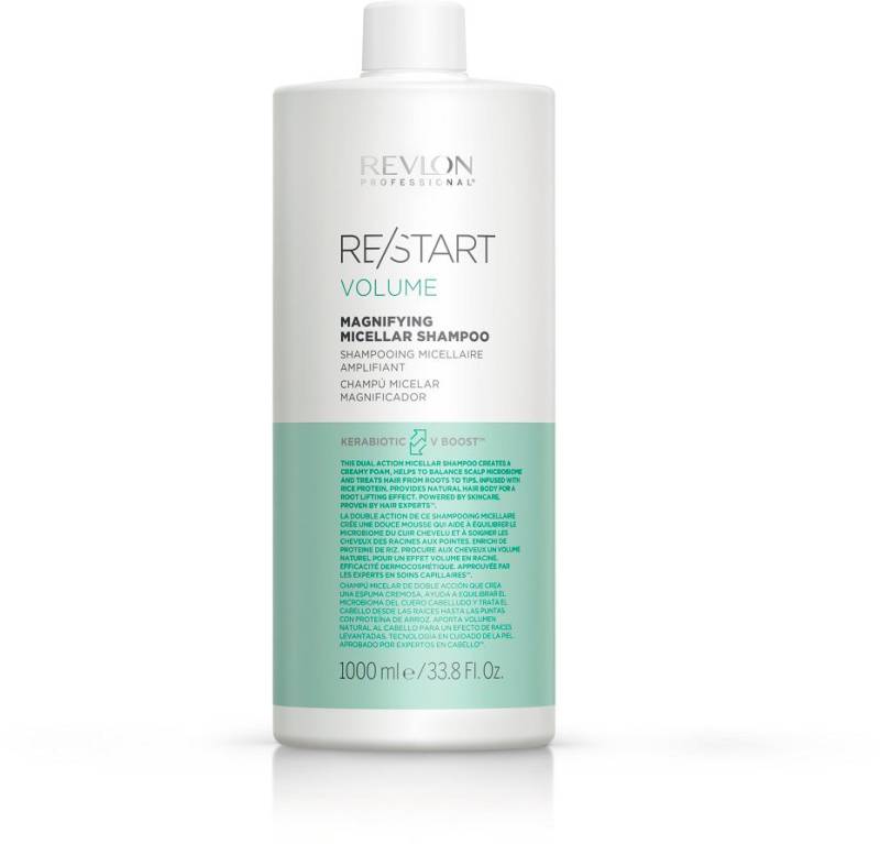 REVLON PROFESSIONAL Haarshampoo Re/Start VOLUME Magnifying Micellar Shampoo 1000 ml, Langanhaltender Lifting-Effekt und strahlender Glanz für feines Haar. von REVLON PROFESSIONAL