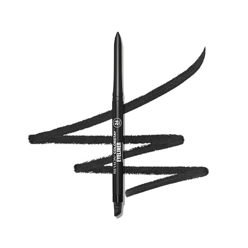 Revlon ColorStay Eyeliner Pencil, Nicht Übertragender und Wasserfester Eyeliner-Stift, Schwarz, Integrierter Anspitzer und Schwamm, 201 Black, 0.28 g von Revlon