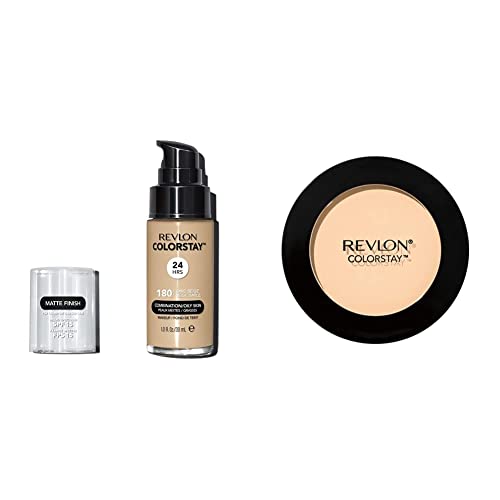 Revlon ColorStay Makeup for Combi/Oily Skin Sand Beige 180, 1er Pack (1 x 30 ml) & Revlon ColorStay Pressed Powder Light 820, 1er Pack (1 x 8,4 g) von REVLON PROFESSIONAL