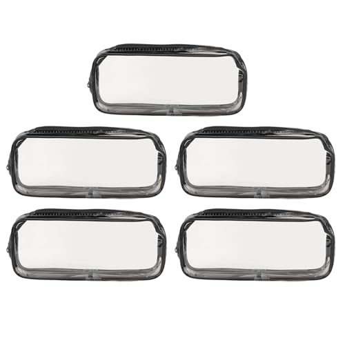 5Pcs Clear Makeup Bag Organizer | Transparent Toiletry/Cosmetic Storage Pouch for Travel/Home | Portable PVC Bags with Quick Visibility | Space Saving Design von REXVTNS