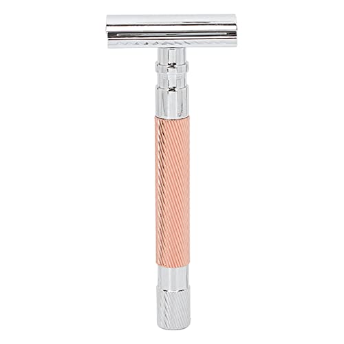 Double Sided Manual Shaver | Long Handle Zinc Alloy Handheld Shaver for Men | Smooth Shave Without Irritation/Secure Grip/Ergonomic Design | Cutting Unit Not Included (Copper) von REXVTNS