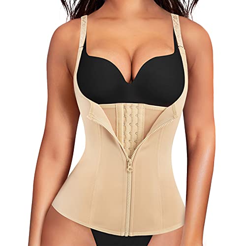 REYEOGO Taillentrainer für Frauen, Bauchkontrolle, Korsett, Weste, Postpartum Body Shaper Sport Girdle Shapewear Taillenmieder - Beige - Medium von REYEOGO