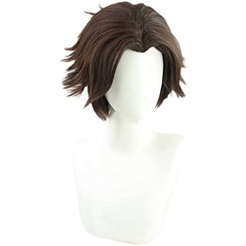 REYHS Cosplay Wig, Arcane Viktor Cosplay Wig, Short Brown Wig, mit Free Wig Cap, Halloween Costume Cosplay, für Weihnachten Carnival Party von REYHS