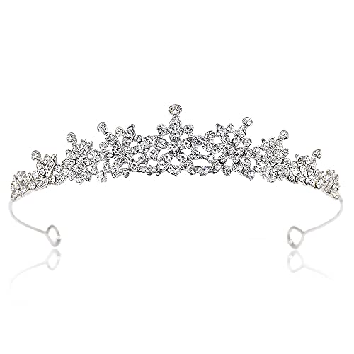 Krone Braut Tiara, Hochzeit Krone Sliver Tiara, Kristalle Prinzessin Krone,Braut Hochzeit Kopfschmuck, Vintage Hochzeit Kopfbedeckungen Bräute Stirnbänder Hochzeit Haarschmuck von REYOK