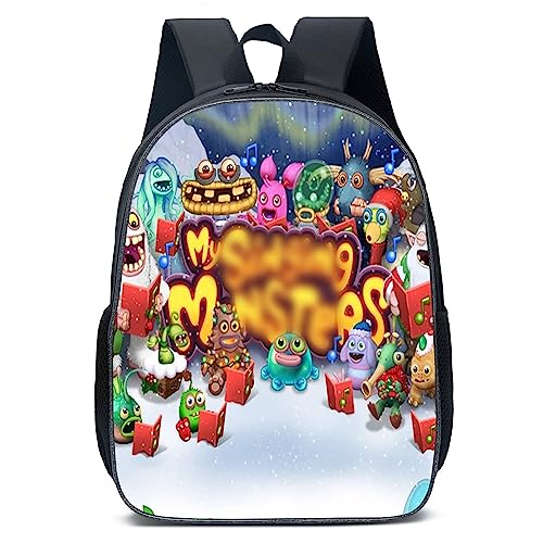 REYOK Kinderrucksäcke Singing Monsters Jungen Singing Monster Rucksack Kinderrucksacke Schultaschen Tasche Mädchen Meine singenden Monster Schultasche Schulrucksack Schreibwaren Tasche für Studenten von REYOK